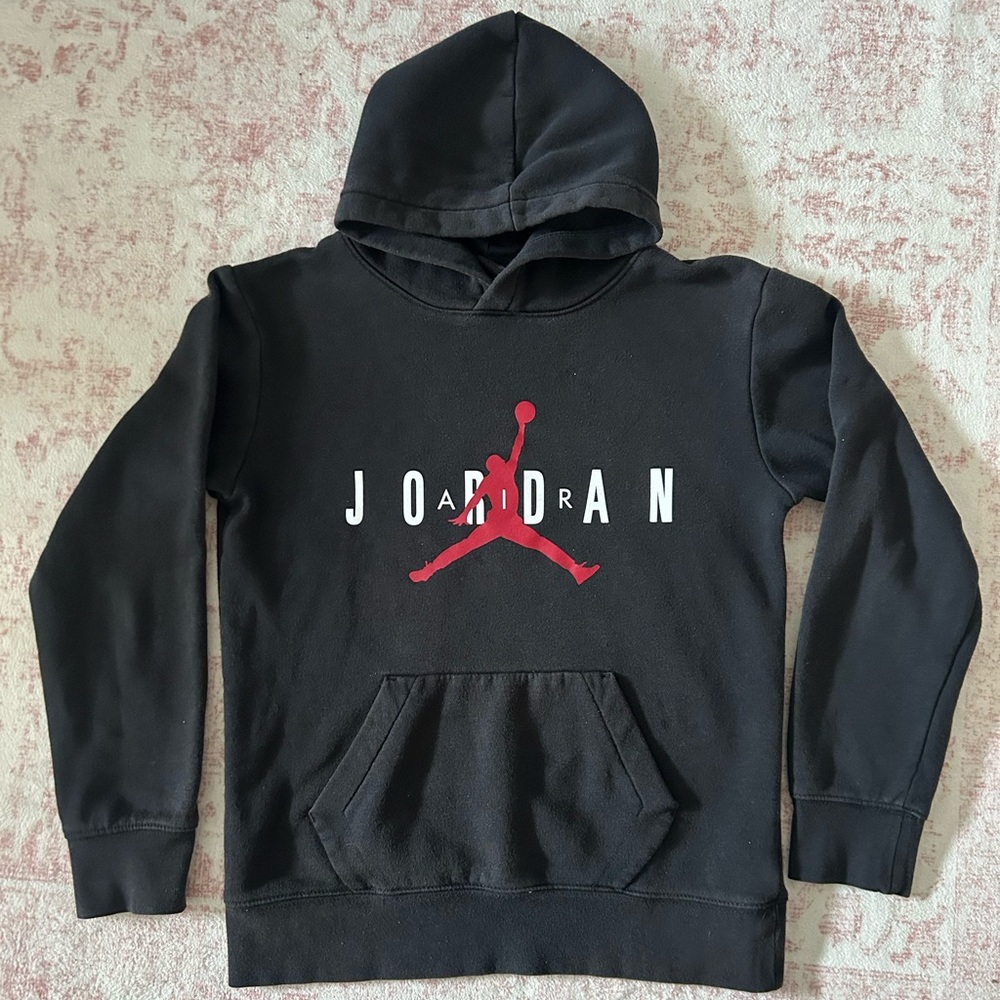 Jordan Kids Black and Red Logo Hoodie